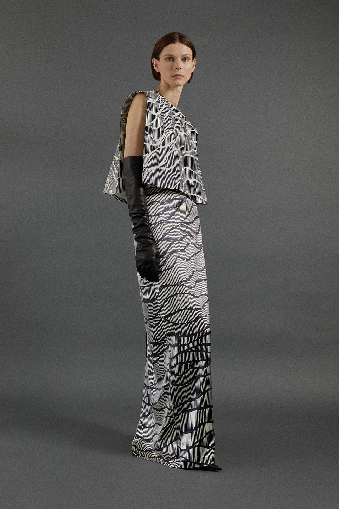 Ivanna Skirt in Linear Print - Image 8